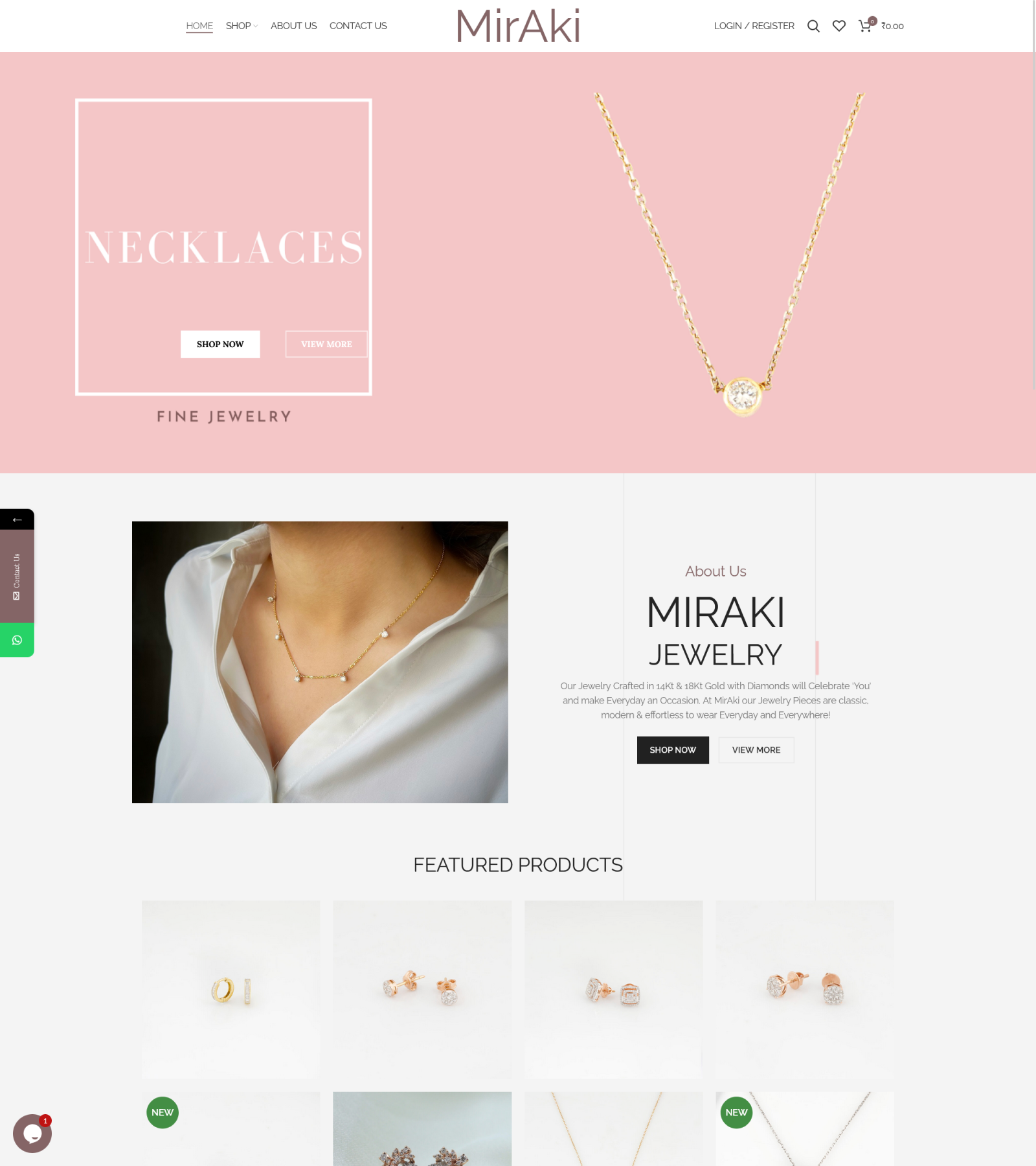 jewellery ecommerce website