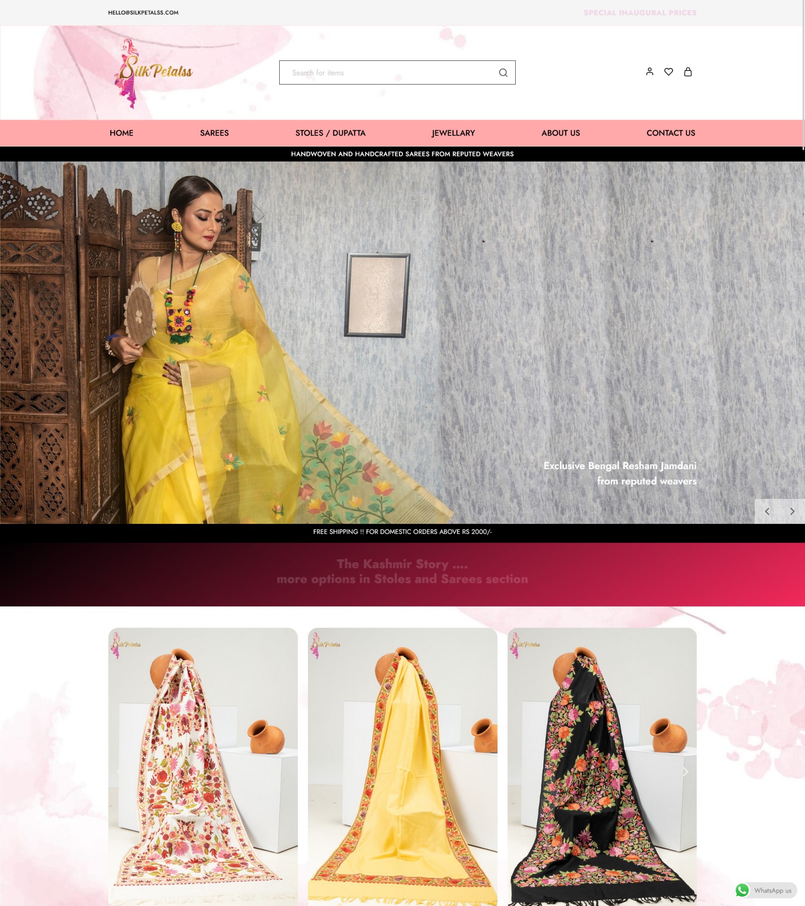 fashion ecommerce website silk petalss